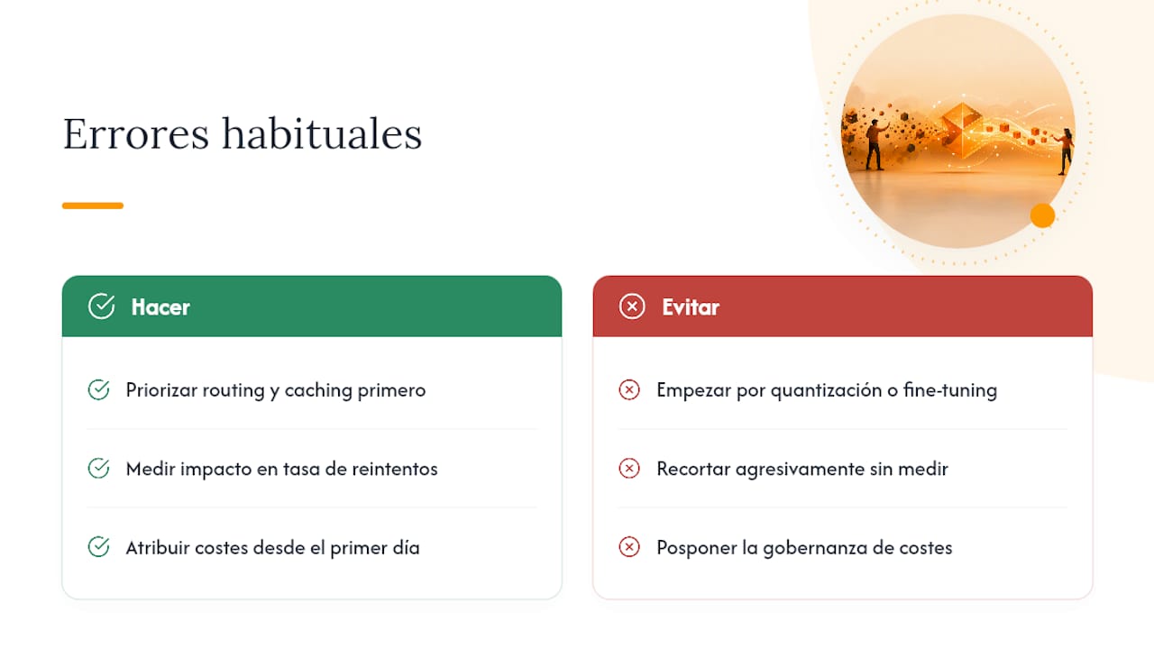 Errores habituales al optimizar costos LLM — overview diagram