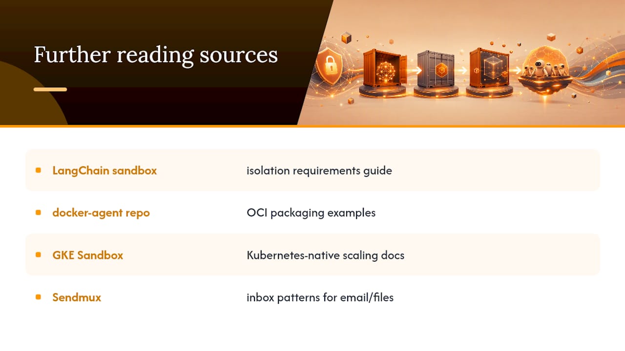 Where to Read More on Containerized Agents — overview diagram