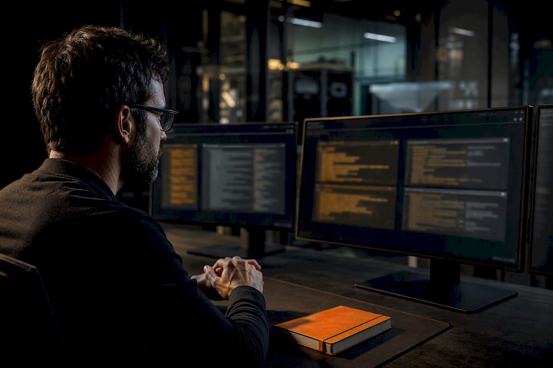 Engineer reviewing parallel agent runs